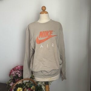 Nike Air Tan Sweatshirt with Orange Logo